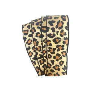 9 Feet 2.5” Leopard Wired Ribbon Cheetah Animal Print Autumn Fall Crafts Decor